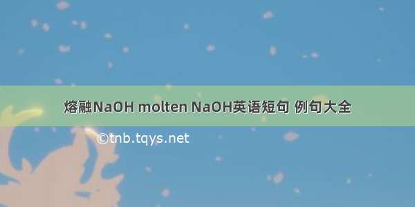 熔融NaOH molten NaOH英语短句 例句大全