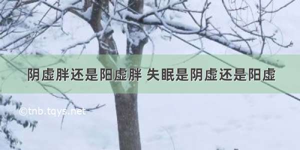 阴虚胖还是阳虚胖 失眠是阴虚还是阳虚