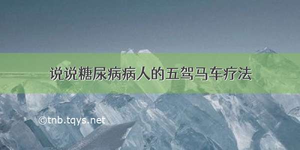 说说糖尿病病人的五驾马车疗法