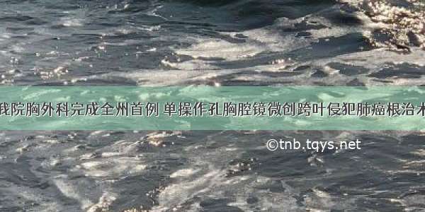 我院胸外科完成全州首例 单操作孔胸腔镜微创跨叶侵犯肺癌根治术