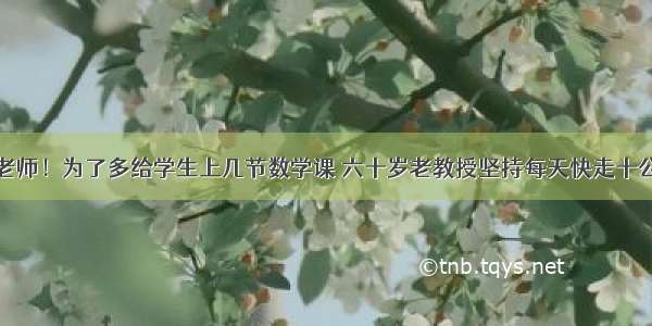 好老师！为了多给学生上几节数学课 六十岁老教授坚持每天快走十公里