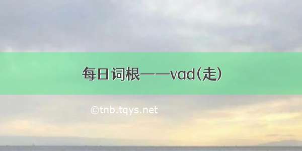 每日词根——vad(走)