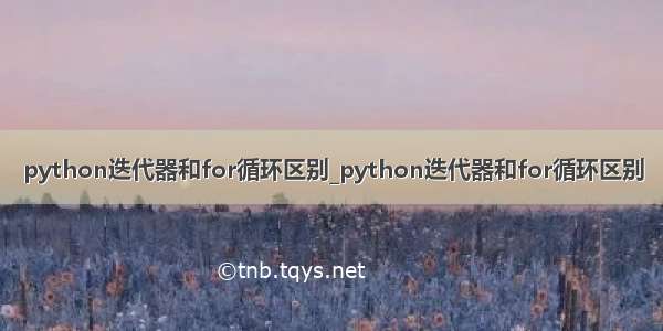 python迭代器和for循环区别_python迭代器和for循环区别