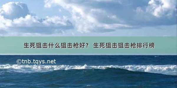 生死狙击什么狙击枪好？ 生死狙击狙击枪排行榜