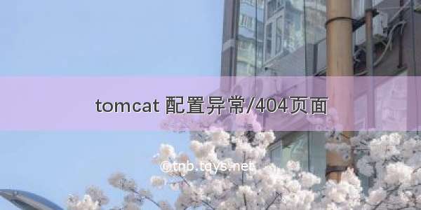 tomcat 配置异常/404页面