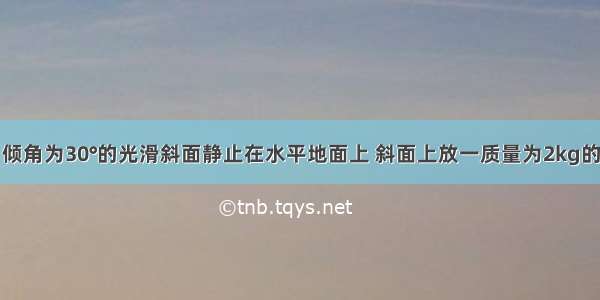 如图所示 倾角为30°的光滑斜面静止在水平地面上 斜面上放一质量为2kg的小球 球被