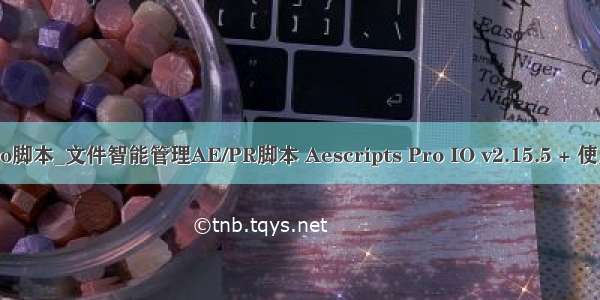 canpro脚本_文件智能管理AE/PR脚本 Aescripts Pro IO v2.15.5 + 使用教程