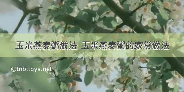 玉米燕麦粥做法 玉米燕麦粥的家常做法