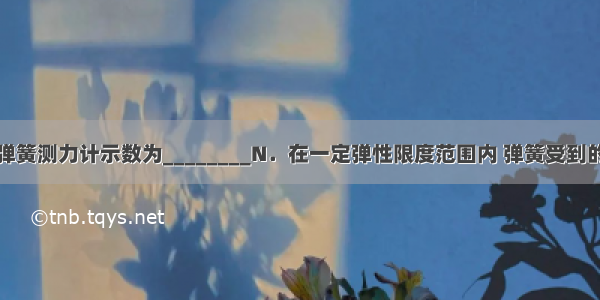 如图所示 弹簧测力计示数为________N．在一定弹性限度范围内 弹簧受到的拉力越大 