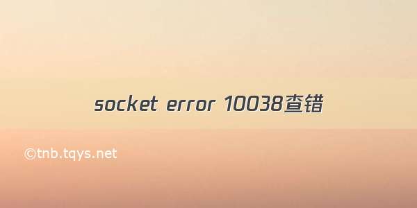 socket error 10038查错