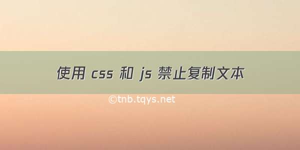 使用 css 和 js 禁止复制文本