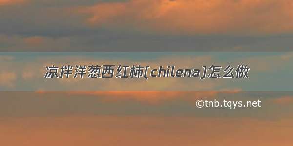 凉拌洋葱西红柿(chilena)怎么做