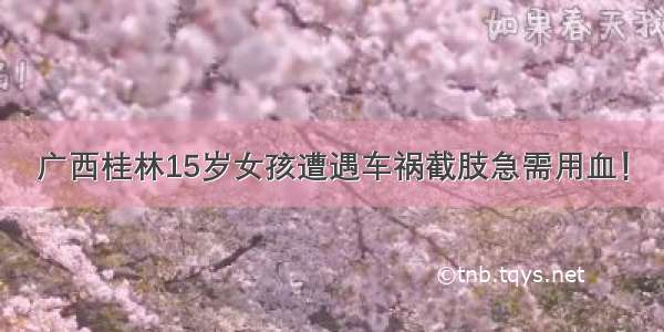 广西桂林15岁女孩遭遇车祸截肢急需用血！