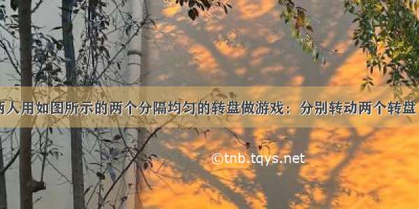 小明 小亮两人用如图所示的两个分隔均匀的转盘做游戏：分别转动两个转盘 转盘停止后