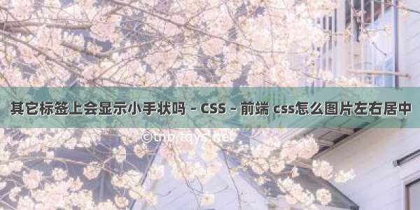 其它标签上会显示小手状吗 – CSS – 前端 css怎么图片左右居中