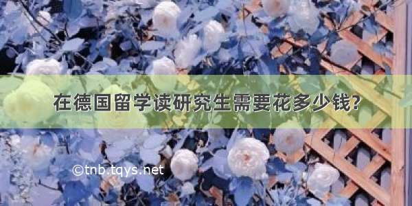 在德国留学读研究生需要花多少钱?