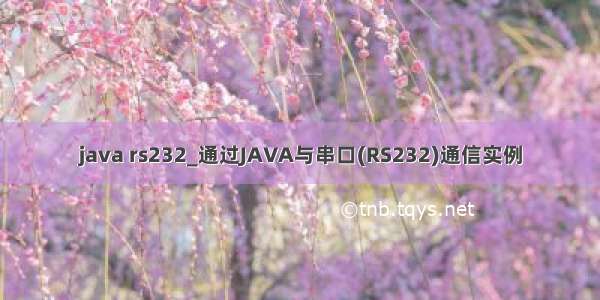 java rs232_通过JAVA与串口(RS232)通信实例