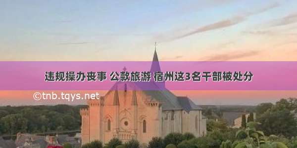 违规操办丧事 公款旅游 宿州这3名干部被处分