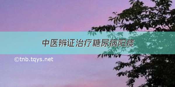 中医辨证治疗糖尿病阳痿