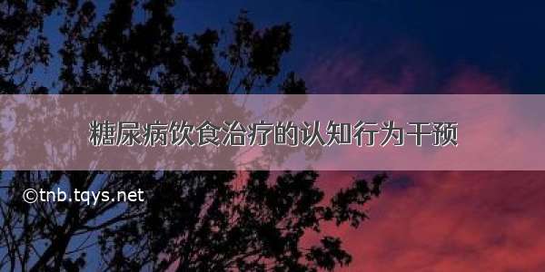 糖尿病饮食治疗的认知行为干预