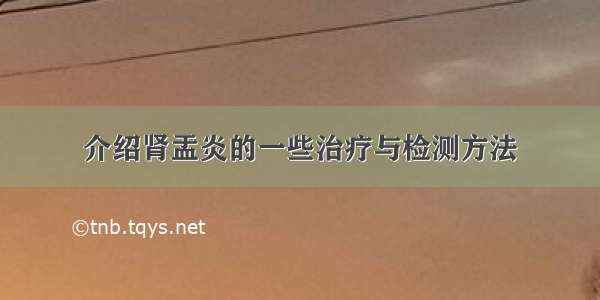 介绍肾盂炎的一些治疗与检测方法