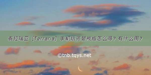 泰拉瑞亚（Terraria）手机版贪婪戒指怎么得？有什么用？