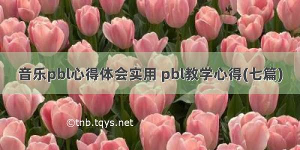 音乐pbl心得体会实用 pbl教学心得(七篇)