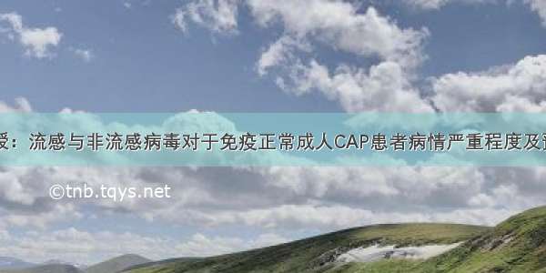 曹彬教授：流感与非流感病毒对于免疫正常成人CAP患者病情严重程度及预后影响