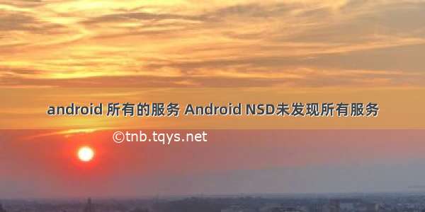 android 所有的服务 Android NSD未发现所有服务