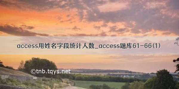 access用姓名字段统计人数_access题库61-66(1)