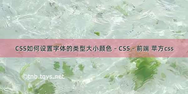 CSS如何设置字体的类型大小颜色 – CSS – 前端 苹方css