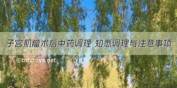 子宫肌瘤术后中药调理 知悉调理与注意事项