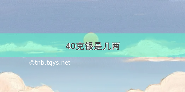 40克银是几两