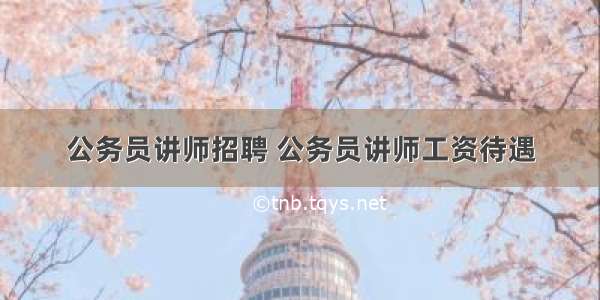 公务员讲师招聘 公务员讲师工资待遇