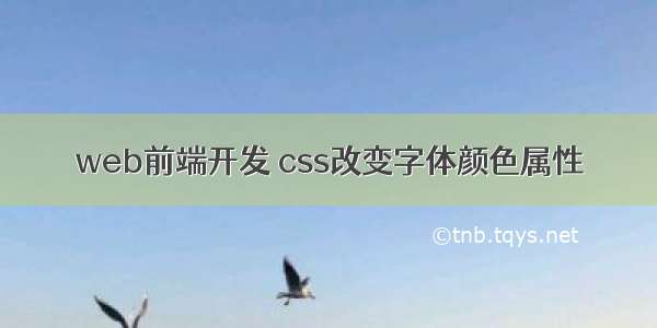 web前端开发 css改变字体颜色属性