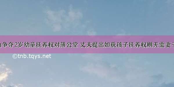 夫妻双方为争夺2岁幼童抚养权对簿公堂 丈夫提出如获孩子抚养权则无需妻子给抚养费 