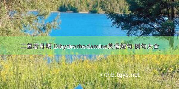 二氢若丹明 Dihydrorhodamine英语短句 例句大全