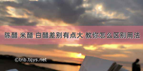 陈醋 米醋 白醋差别有点大 教你怎么区别用法