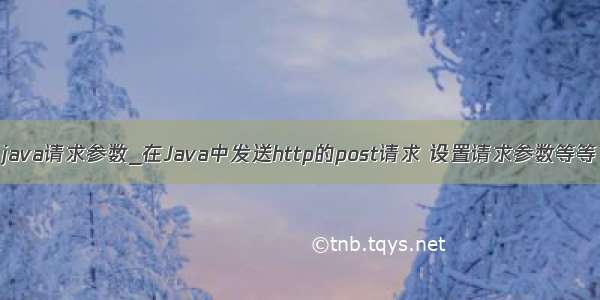 java请求参数_在Java中发送http的post请求 设置请求参数等等