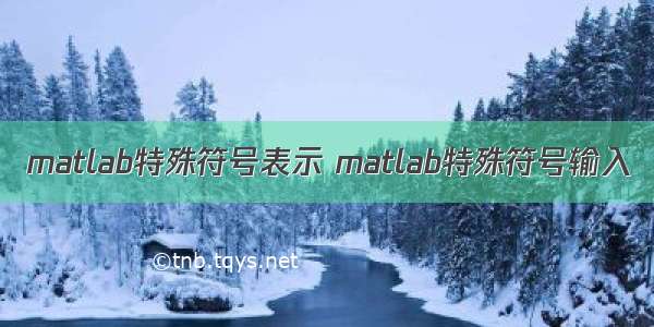 matlab特殊符号表示 matlab特殊符号输入