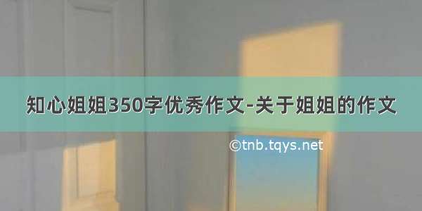 知心姐姐350字优秀作文-关于姐姐的作文