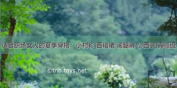 适合职场女人的夏季穿搭：小衬衫 百褶裙 阔腿裤 小西装 真高级