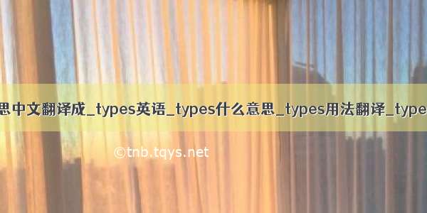 types是什么意思中文翻译成_types英语_types什么意思_types用法翻译_types英语读音_解