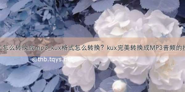 kux格式怎么转换成mp3_kux格式怎么转换？kux完美转换成MP3音频的技巧分享