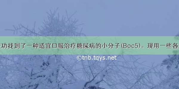 某研究人员成功找到了一种适宜口服治疗糖尿病的小分子(Boc5)。现用一些各项条件都适宜