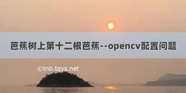 芭蕉树上第十二根芭蕉--opencv配置问题