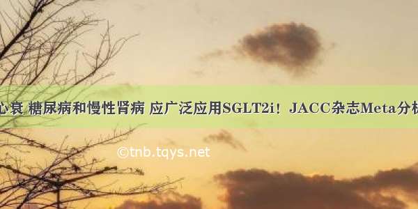 心衰 糖尿病和慢性肾病 应广泛应用SGLT2i！JACC杂志Meta分析