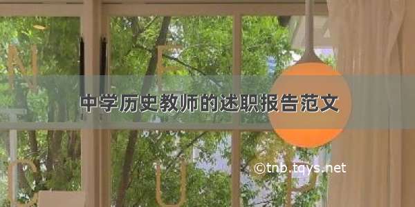 中学历史教师的述职报告范文