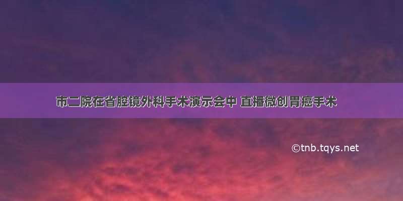 市二院在省腔镜外科手术演示会中 直播微创胃癌手术