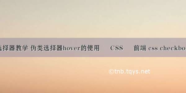 css3选择器教学 伪类选择器hover的使用 – CSS – 前端 css checkbox 大小